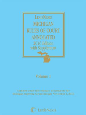 cover image of Michigan Court Rules Annotated